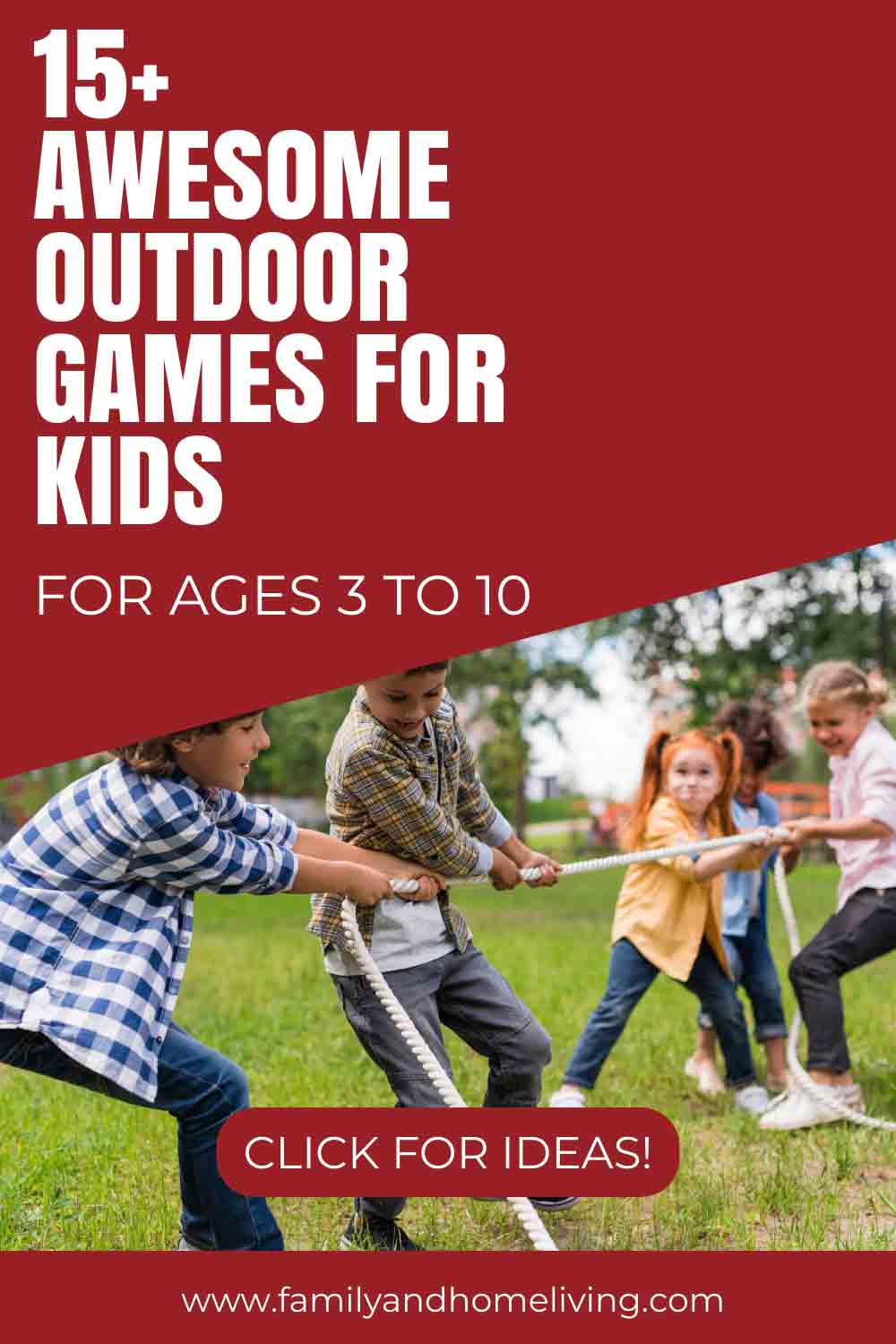 Pinterest pin for outdoor games for kids aged 3 to 10