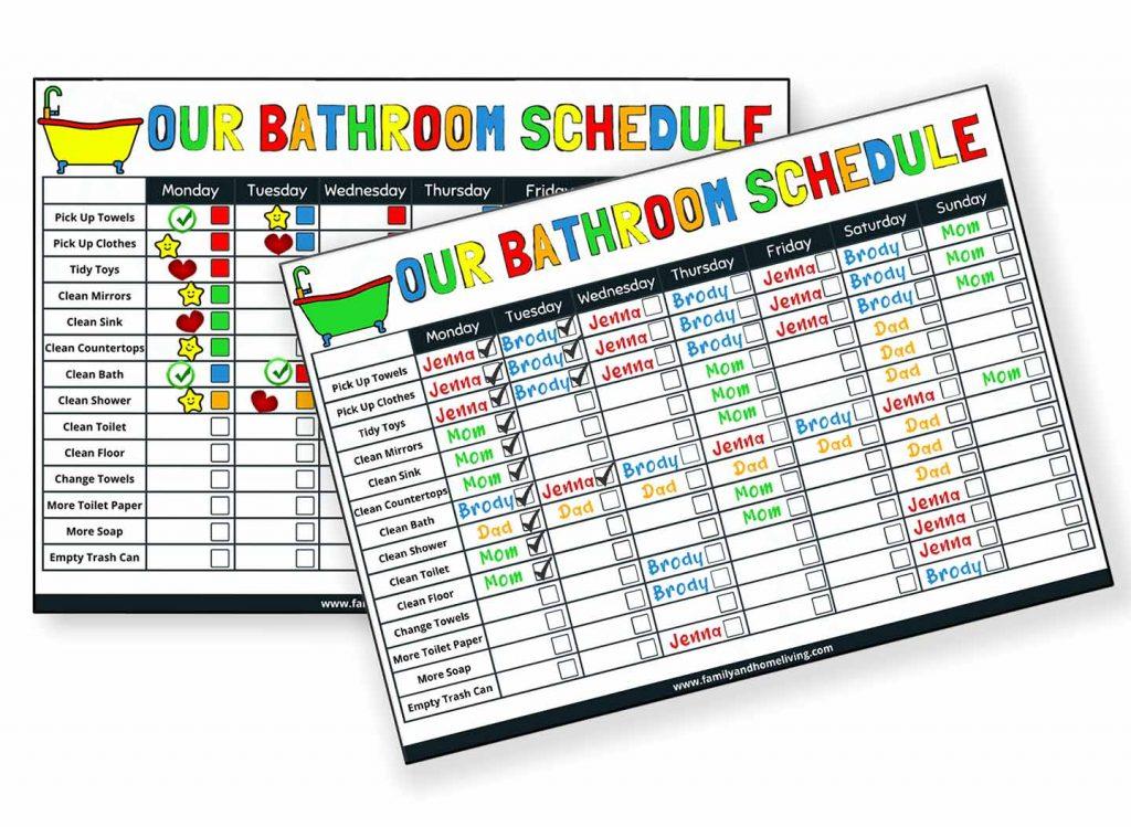 Bathroom Cleaning Checklist For Kids - Free Printables
