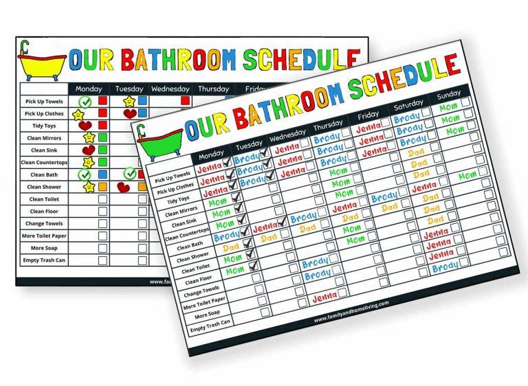 Bathroom Cleaning Schedule and Checklist for Kids | Free PDF Download 1 Bathroom Cleaning Checklist For Kids - Free Printables