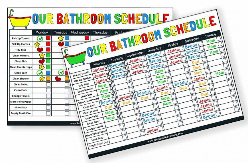 Bathroom Cleaning Schedule and Checklist for Kids | Free PDF Download