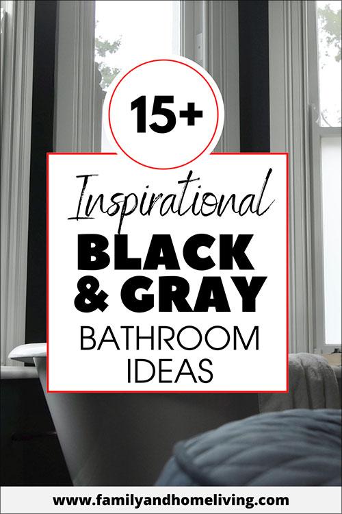 Black and Gray Bathroom Ideas - Pinterest Pin