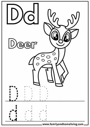 15 Fun Letter D Coloring Pages for Kids (Free PDFs) 6 Deer coloring page