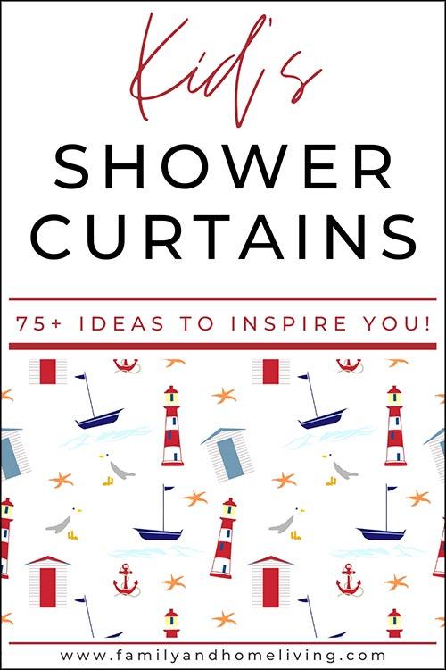 Kid's Shower Curtains - Pinterest Pin
