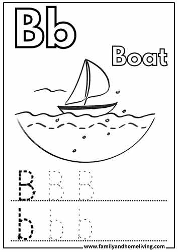 Boat - Coloring worksheet for the letter B