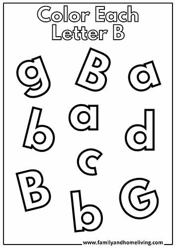 Letter B worksheet - only color the letter B