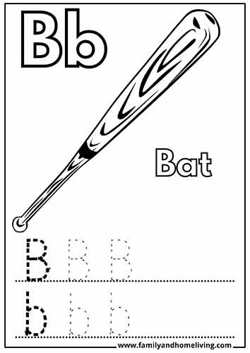 Bat - Letter B coloring page