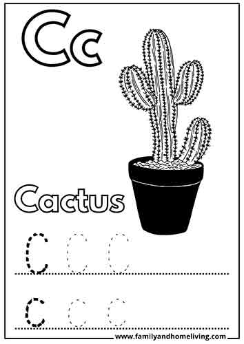 Letter C coloring pages - Cactus