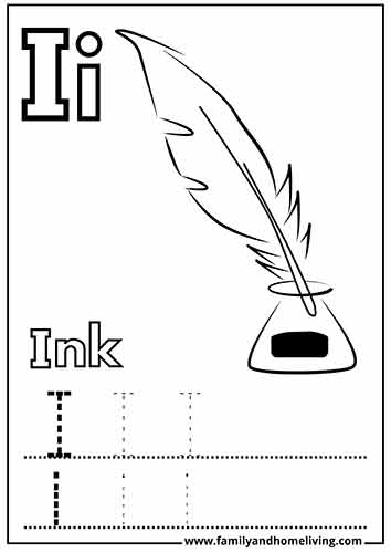 I is for Ink Coloring Page