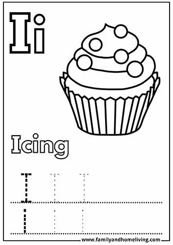 I is for Icing - Letter I Coloring Page