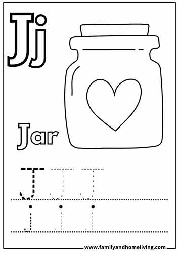 J is for Jar Coloring Page