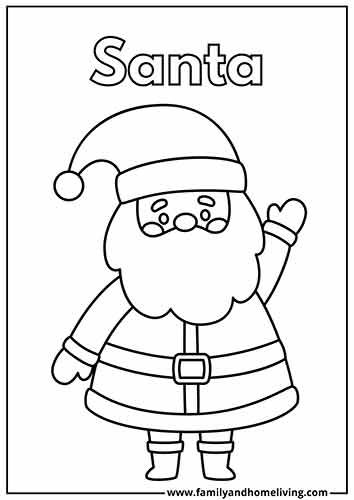Santa Clause Coloring Page For Christmas