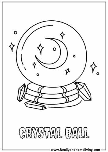 Crystal Ball Halloween Coloring Page