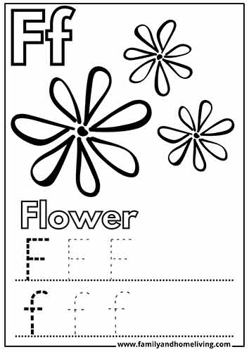 Flower Coloring Page for the Letter F