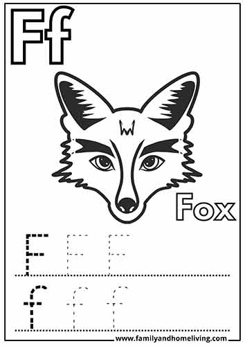 F is for Fox Coloring Worksheet