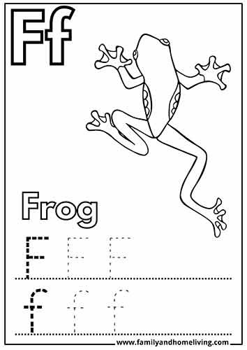 Frog - Letter F Coloring Sheet