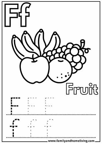 Fruit - Coloring Sheet for the Letter F