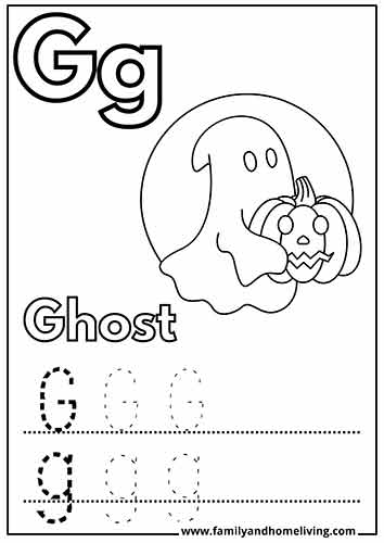 G is for Ghost Coloring Worksheet