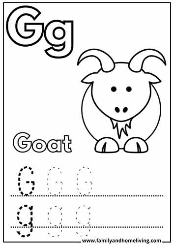 G os for Goat - Coloring Worksheet