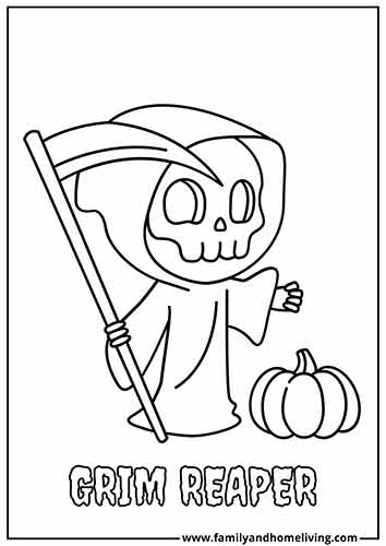 Grim Reaper Halloween Coloring Page Printables