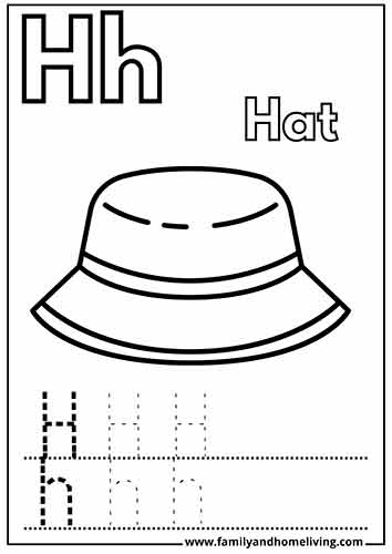 H is for Hat coloring sheet