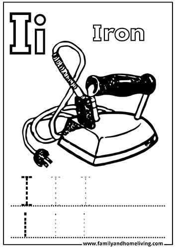 I is for Iron Coloring Worksheet