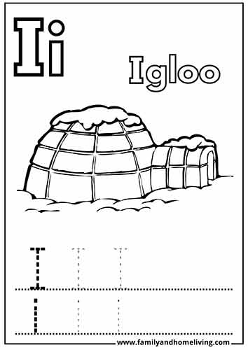 I is for Igloo - Letter I Coloring Page