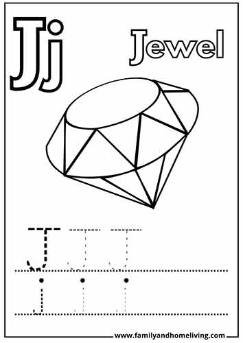 J is for Jewel Coloring Sheet