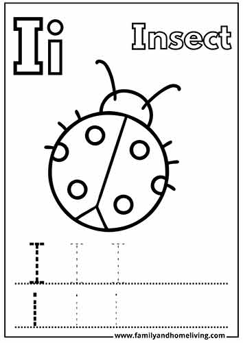 I is for Insect - Letter I Coloring Page
