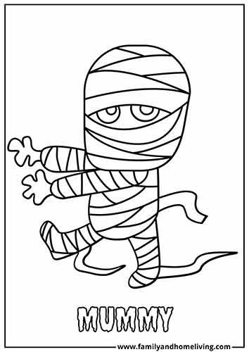 Mummy Halloween Coloring Pages