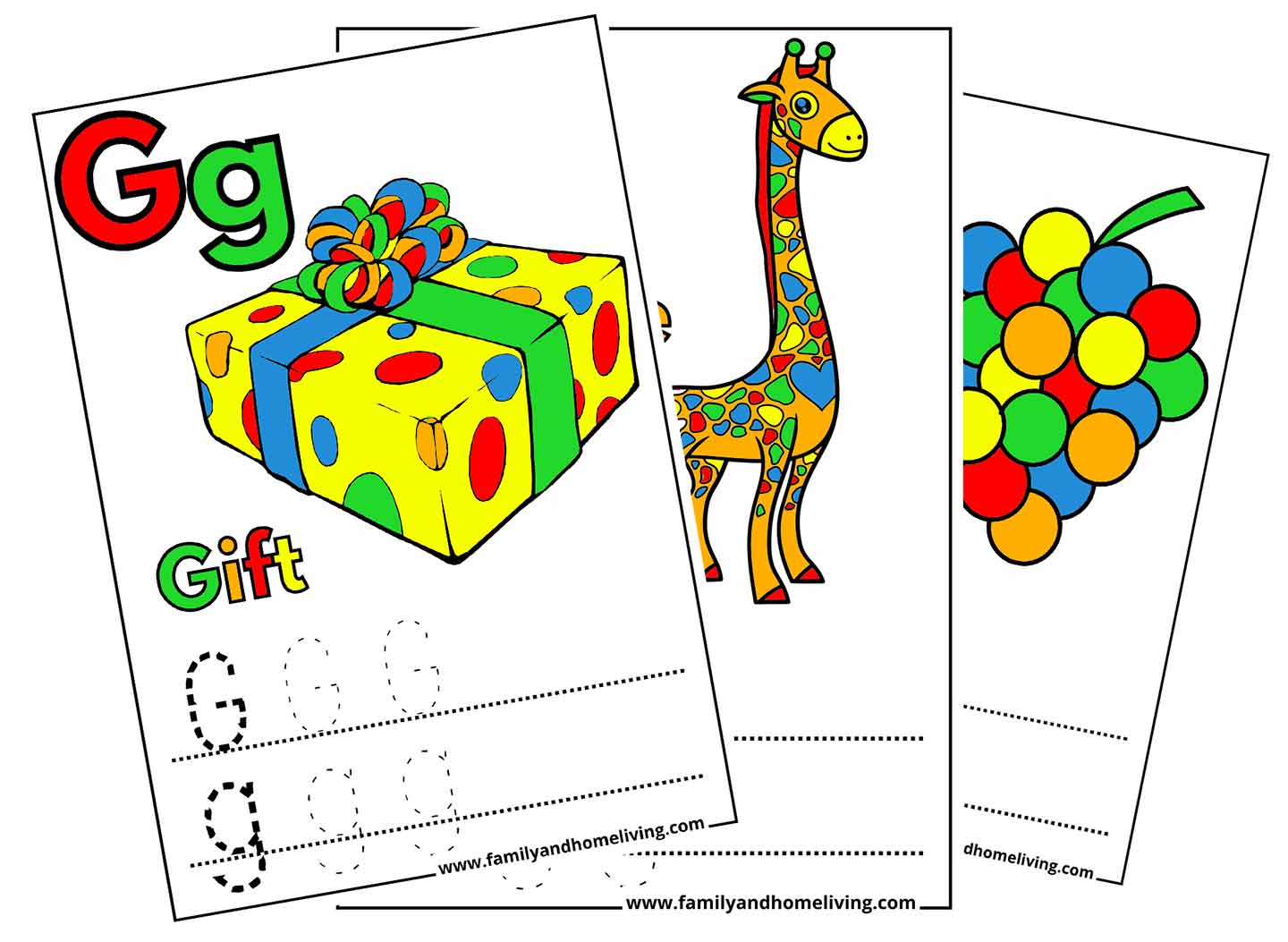 Free Printable Letter G Coloring Pages & Worksheets [12 Page PDF Bundle]