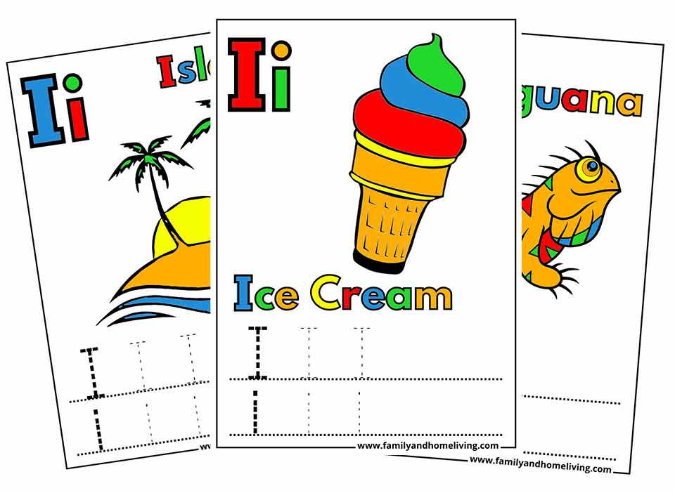 Letter I Coloring Pages & Worksheets