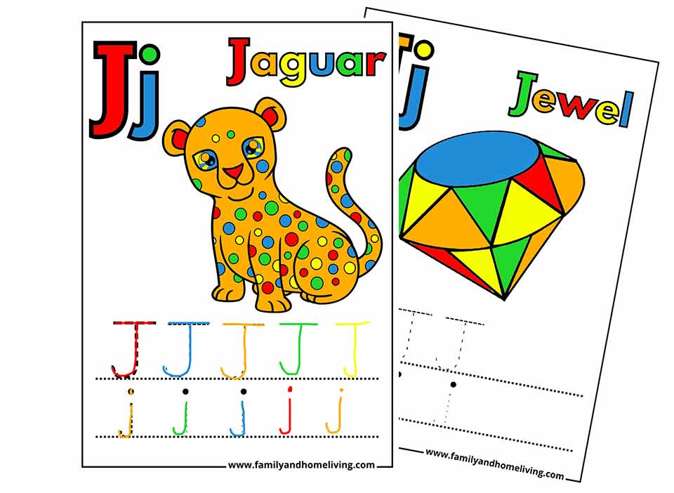 Letter J Coloring Pages and Worksheets