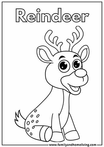 Reindeer Christmas Coloring Sheet