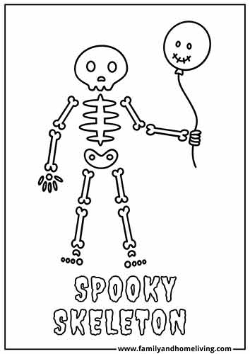 Skeleton Halloween Coloring Sheets