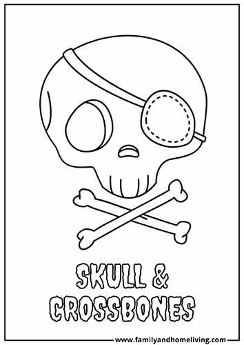Skull and Crossbones Halloween Coloring Sheet Printables