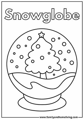 Snow Globe Printable Christmas Coloring Page