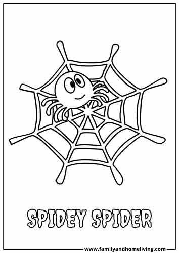Spider Halloween Coloring Sheet