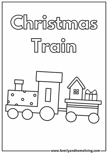 Christmas Gift Train Coloring Page