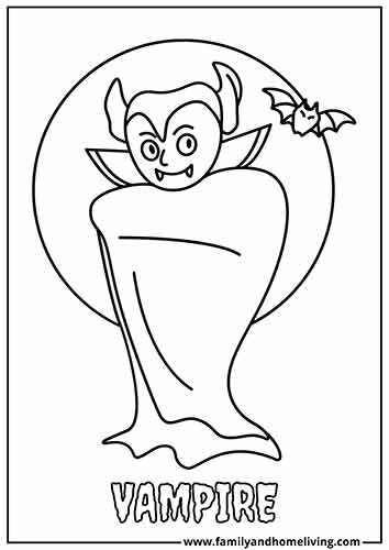 Vampire Printable Halloween Coloring Page