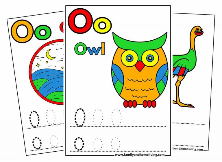 Letter O Coloring Pictures and Worksheets