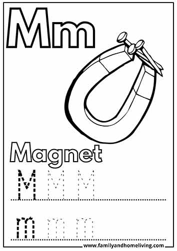 M is for Magnet Coloring Worksheet