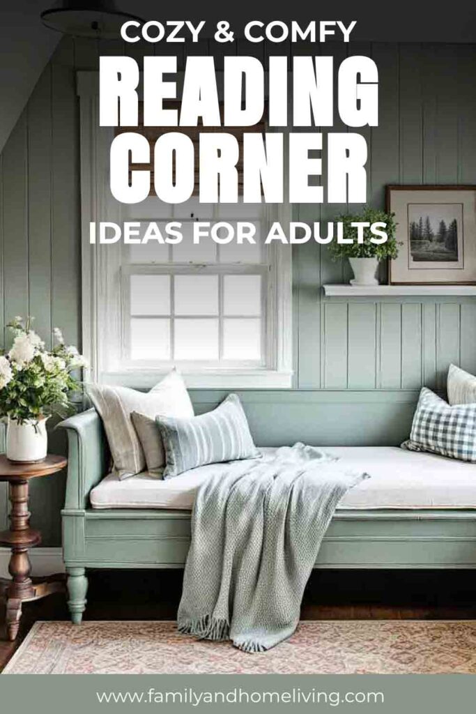 17+ Reading Corner Ideas For Adults: Cozy Ideas To Create Your Dream Space 2 Book nook ideas for adults Pinterest pin