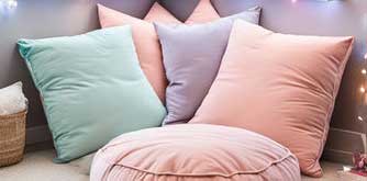 Recreate The Look - Cozy Corner Reading Nook For Girls 7 Colorful plain scatter cushions
