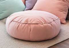 Recreate The Look - Cozy Corner Reading Nook For Girls 3 Big round floor cushion with removable, machine washable cover