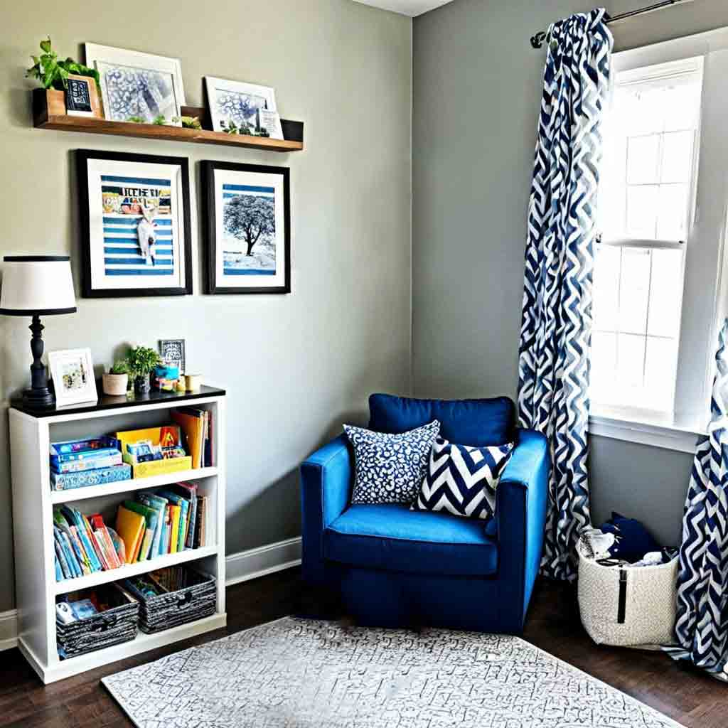 14 Cool Boys Reading Nook Ideas (For Todders through To Teens) 17 Simple navy blue reading corner for boys