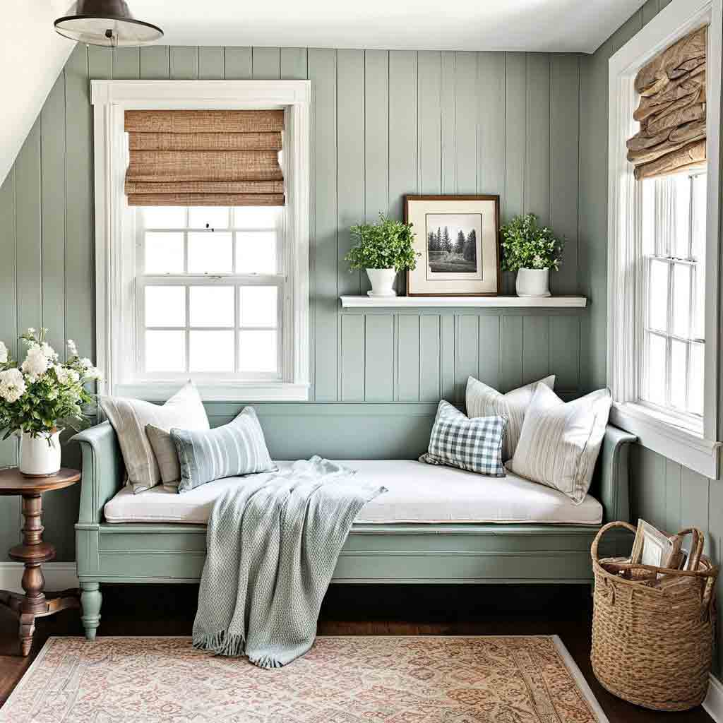 17+ Reading Corner Ideas For Adults: Cozy Ideas To Create Your Dream Space 17 bright and airy vintage farmhouse style reading nook with soft green color palette