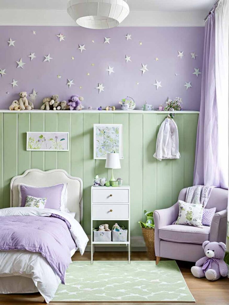 41+ Gorgeously Green Bedroom Ideas For Girls 24 Lavender purple and green girls bedroom