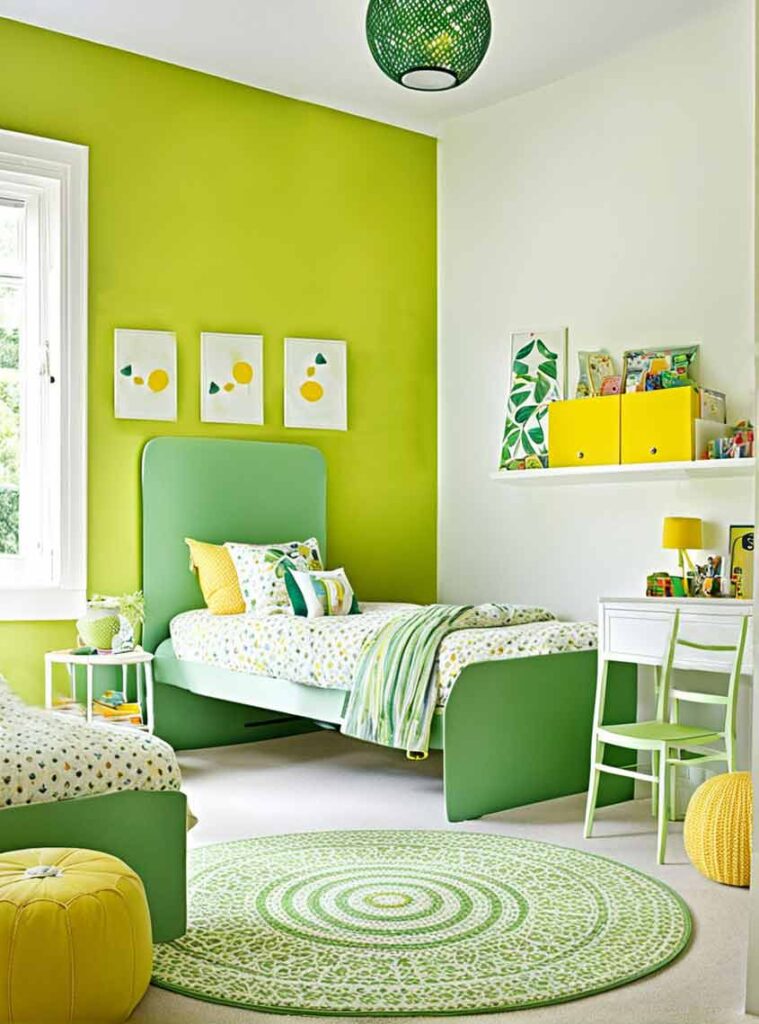41+ Gorgeously Green Bedroom Ideas For Girls 20 green and yellow bedroom with green accent wall
