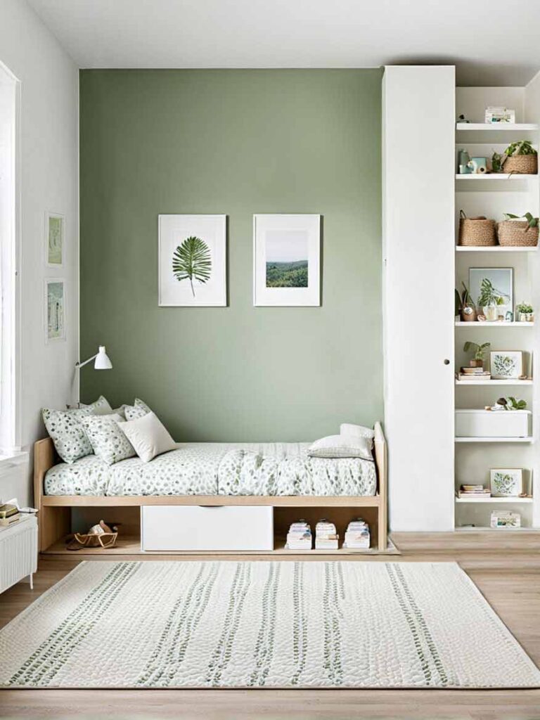 41+ Gorgeously Green Bedroom Ideas For Girls 4 Small sage green bedroom for girls