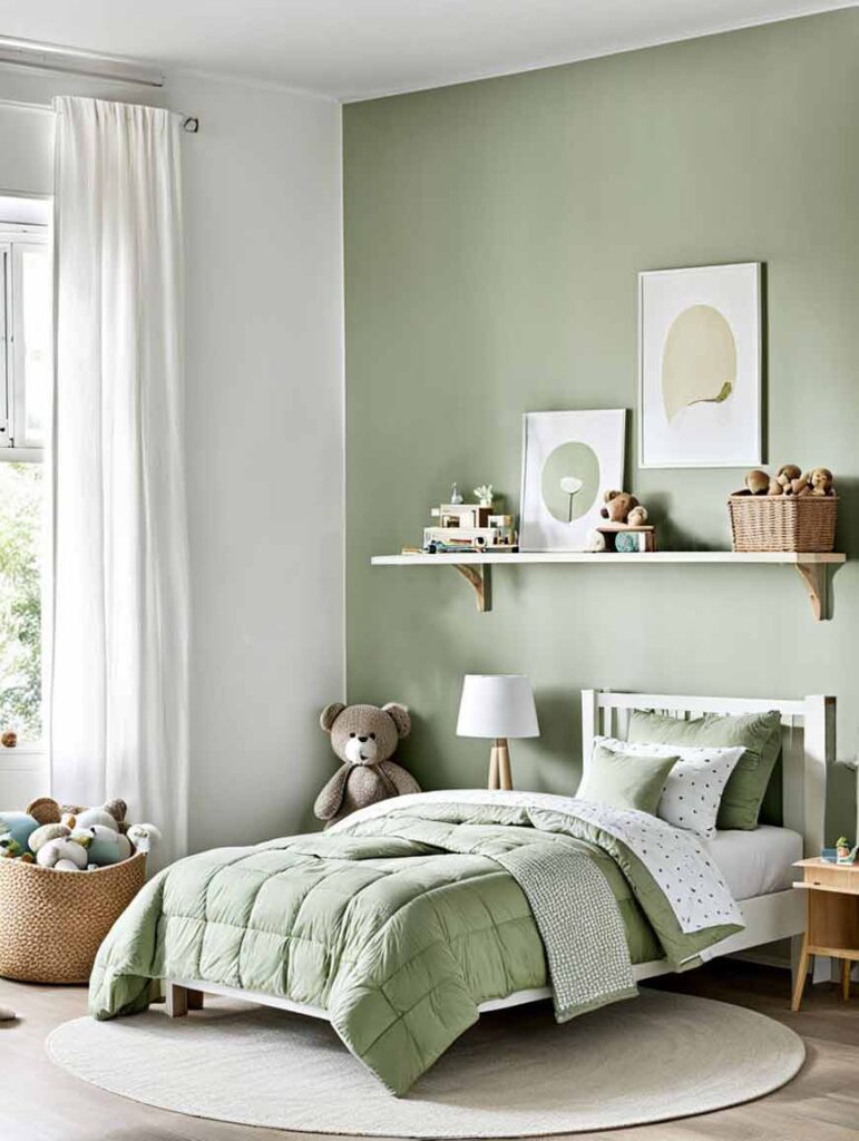 41+ Gorgeously Green Bedroom Ideas For Girls 3 White and sage green girls bedroom